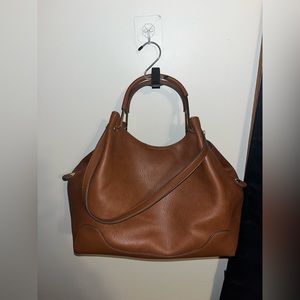 Durable brown leather bag